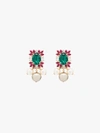 ANTON HEUNIS ANTON HEUNIS MULTICOLOURED CRYSTAL AND PEARL EARRINGS,FCC31614093087