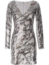 Roberto Cavalli Sequinned Bodycon Dress In Grey