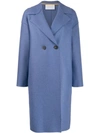 Harris Wharf London Double-breasted Coat In Blue