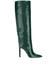 Jimmy Choo Mavis 85 Crocodile-effect Leather Boots In Green