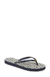 Tory Burch Thin Flip Flop In Tory Navy/ Buddy Logo