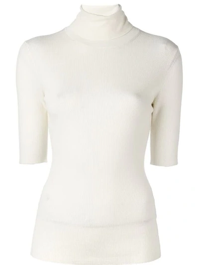 Theory Roll Neck Knitted Top - 白色 In White