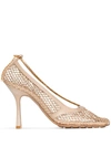 Bottega Veneta Mesh Stretch Pumps 90 In Neutrals