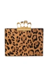 ALEXANDER MCQUEEN KNUCKLE DUSTER LEOPARD CLUTCH