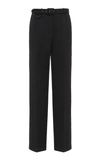 GIVENCHY BELTED WOOL-CREPE STRAIGHT-LEG PANTS,742959