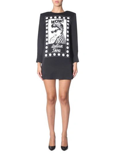 Boutique Moschino Crew Neck Dress In Black