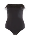 OSEREE SWIMSUIT WITH FEATHERS,11038136