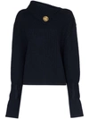 JW ANDERSON FOLDOVER-NECK RIBBED SWEATER