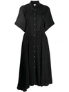 LOEWE LOEWE FEATHER PRINTED SHIRT DRESS - 黑色