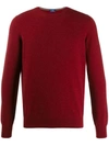Barba Napoli Crew Neck Jumper In Red