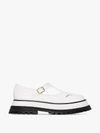 BURBERRY BURBERRY WHITE ALDWYCH LEATHER MARY JANE FLATS,801584313970013