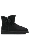 Ugg Bailey Button I Low Heels Ankle Boots In Black Suede