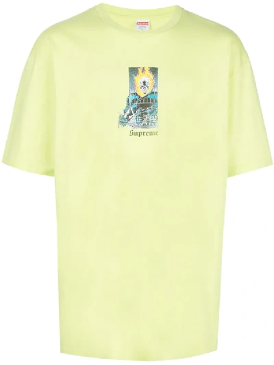 Supreme Print Detail T-shirt In Green