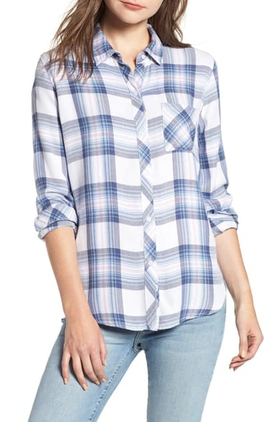 Rails Hunter Plaid Shirt In White Pacific Rose