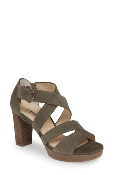 Paul Green Riviera Strappy Sandal In Olive Suede