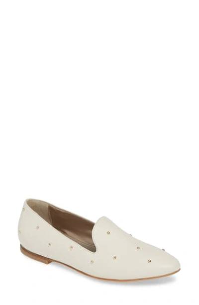 Agl Attilio Giusti Leombruni Studded Loafer In Off White Leather