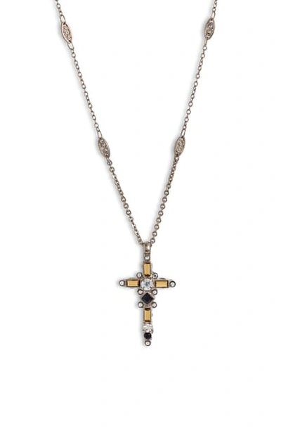Sorrelli Cross Pendant Necklace In Antique Silver Tone Metallic