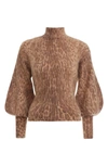 ZIMMERMANN ESPIONAGE LEOPARD SPOT BELL SLEEVE MOHAIR BLEND SWEATER,6667TESP