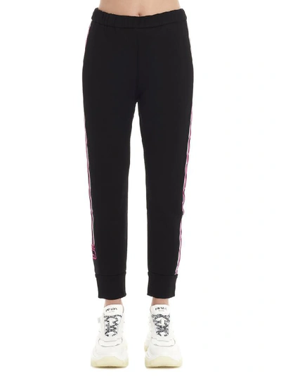 Prada Jersey Trousers In Nero Lacca (black)