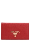 PRADA PRADA SAFFIANO LOGO FOLDOVER CARDHOLDER