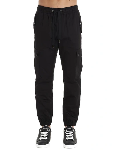 Dolce & Gabbana Logo Stripe Track Trousers In Black