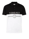 VERSACE MEDUSA PRINT TWO-TONE POLO SHIRT