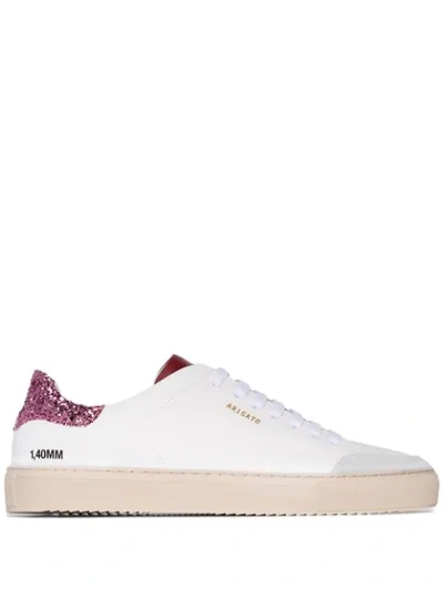 Axel Arigato Clean 90 Glittered Leather Sneakers In White