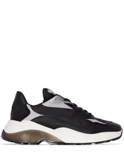 Axel Arigato Swipe Black Leather Sneakers In Black/white/grey
