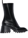 Chloé Chloe Women Black Rubber Ankle Boots In Black