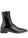 FENDI FFRAME POINTED TOE ANKLE BOOTS