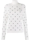 FENDI KARLIGRAPHY MOTIF HIGH COLLAR PULLOVER