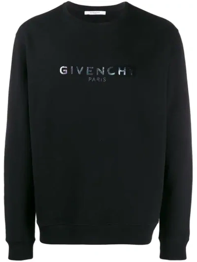 Givenchy Holographic Logo Sweatshirt In 001 Black