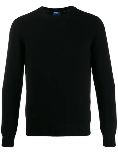 Barba Round Neck Jumper In Blue