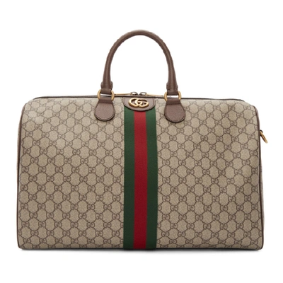 Gucci Ophidia Gg中号旅行包 - 棕色 In Beige