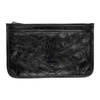 Saint Laurent Niki Quilted Crinkled Glossed-leather Pouch In Black
