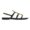 SAINT LAURENT BLACK CASSANDRA SANDALS