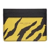 SAINT LAURENT SAINT LAURENT BLACK AND YELLOW ZEBRA CARD HOLDER