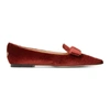 JIMMY CHOO Red Velvet Gala Flats