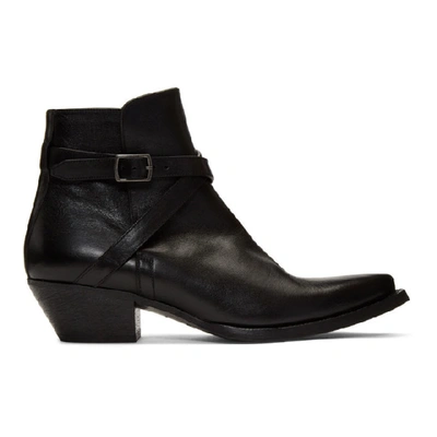 Saint Laurent Lukas 40 Leather Boots In Black