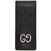 GUCCI BLACK LEATHER 'GUCCI SIGNATURE' MONEY CLIP