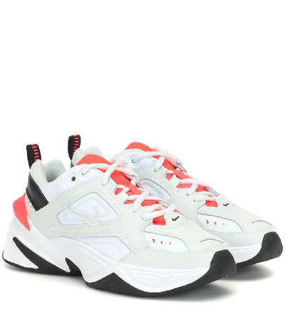 Nike M2k Tekno Leather And Mesh Trainers In White