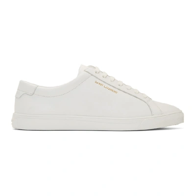 Saint Laurent Gym Low Logo-print Leather Sneakers In White