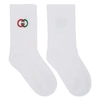 GUCCI WHITE INTERLOCKING G TENNIS SOCKS