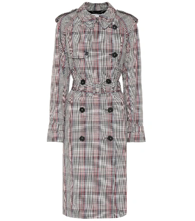 Stella Mccartney Prince Of Wales-check Wool Trench Coat In Black