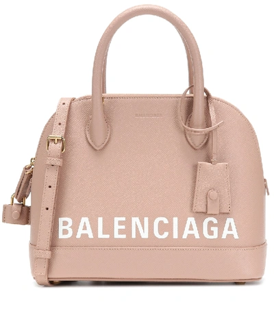 Balenciaga Ville S Leather Tote In Pink