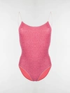 Oseree Shine Voila Rhinestone One-piece Swimsuit In Pink