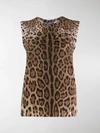 Dolce & Gabbana Leopard Print Tank Top In Brown