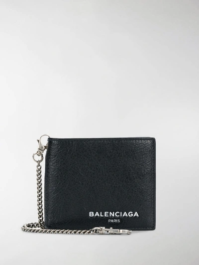 Balenciaga Simple Arena Chain Wallet In Black