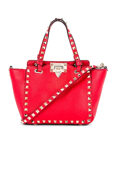 Valentino Garavani Valentino Rockstud Mini Tote In Red