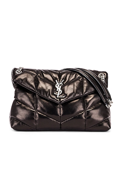 Saint Laurent Medium Monogramme Puffer Loulou Shoulder Bag In Black